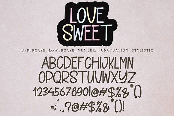Love Sweet Font PNG with transparent background - Preview 5