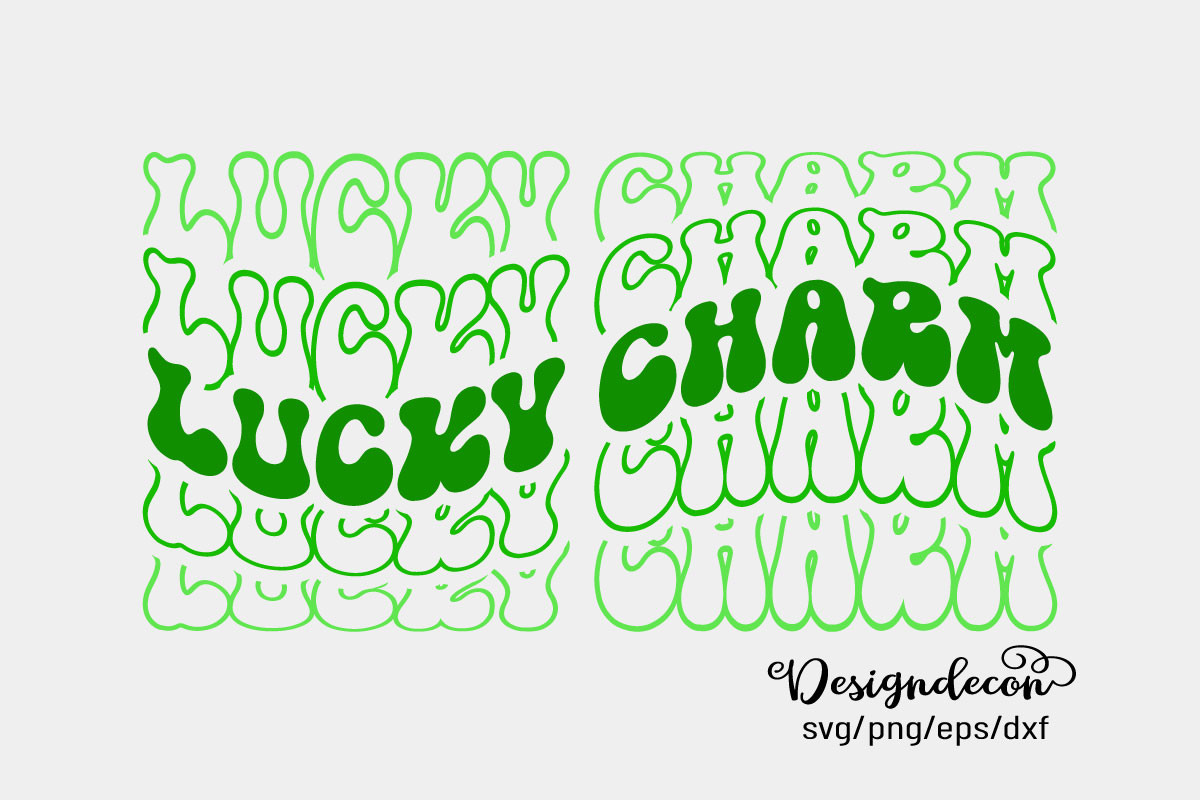 Lucky Charm Mirrored Text Retro Svg Png Graphic by Designdecon ...