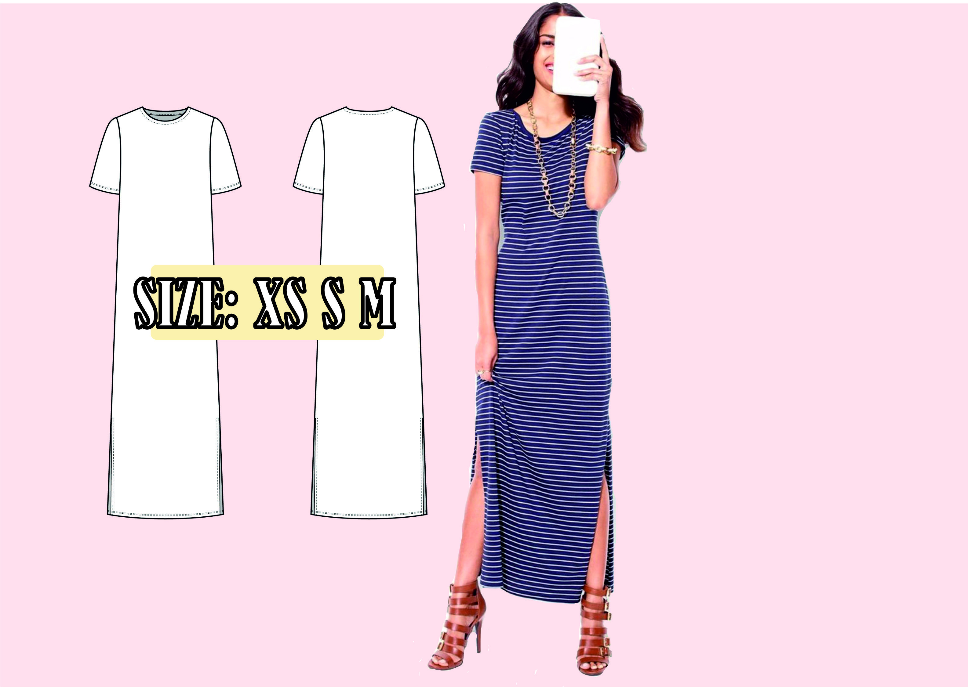 Phoebe Basic Women Dress Long XS S M