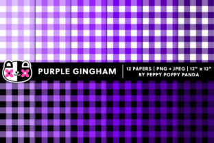 Purple Gingham Digital Paper Pattern Set Graphic by Peppy Poppy Panda ...