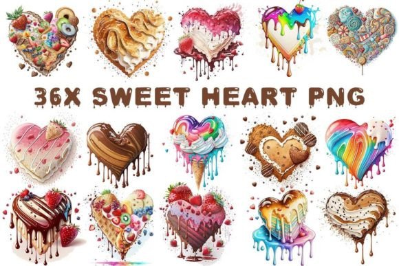 Preview of Valentine's Day Sweet Heart PNG Bundle Valentine sublimation design