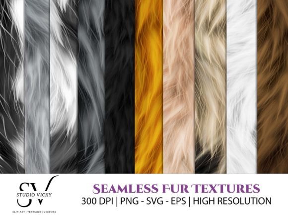 Animal Fur Texture Seamless Pattern Set
