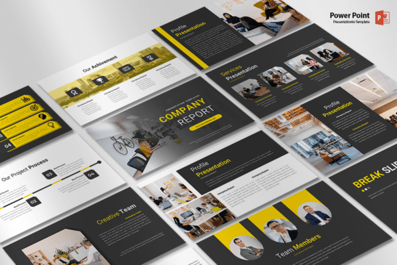 Preview of Company Report - PowerPoint Template business report presentation template