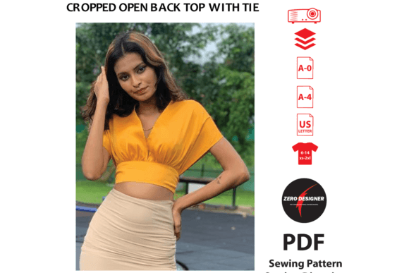 Cropped Open Back Top PDF Sewing Pattern