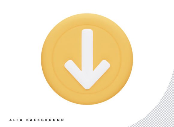 Down Arrow 3d Vector Icon Illustration Graphic Icons By crop3dbusiness