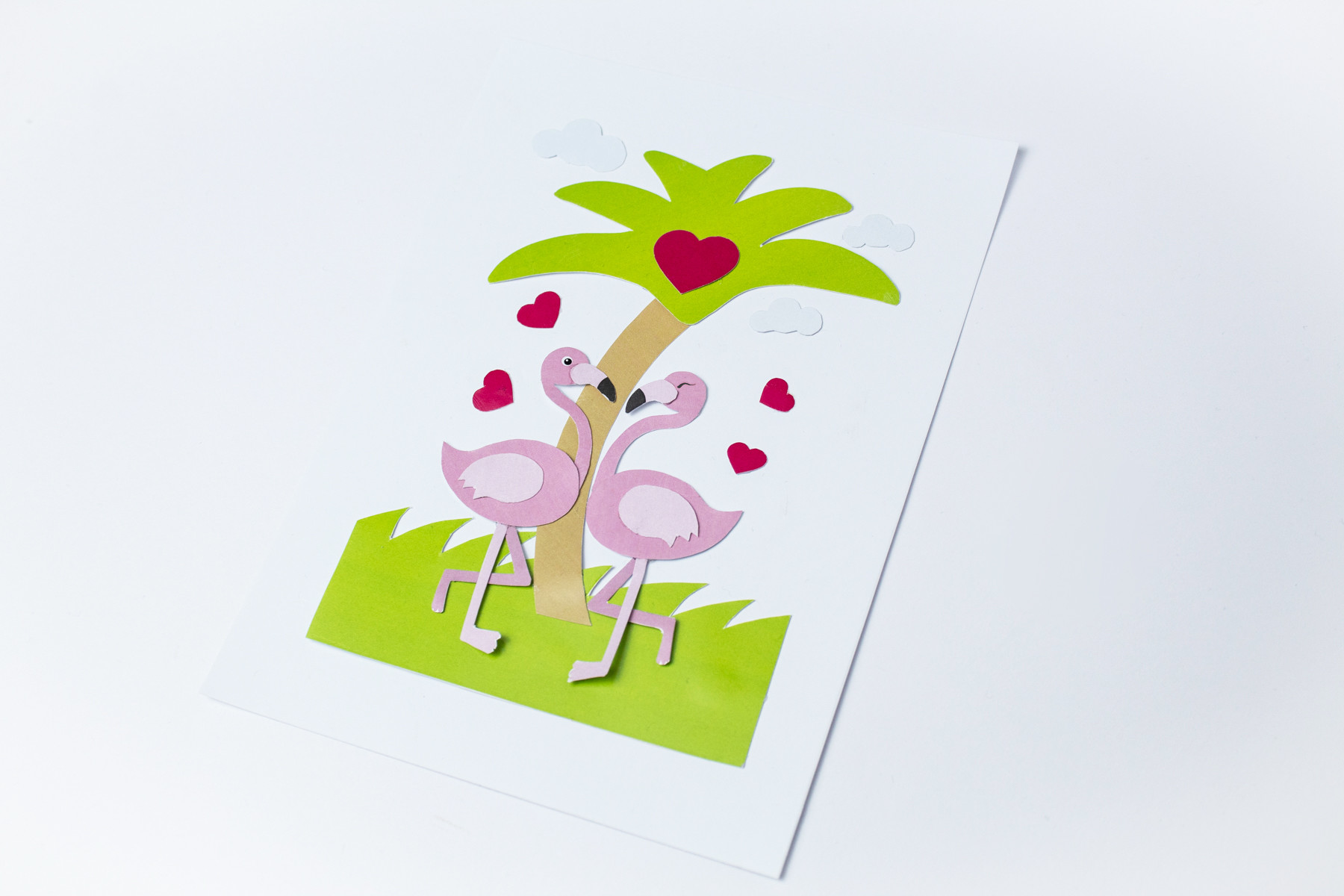 Layered Card - Flamingos in Love
