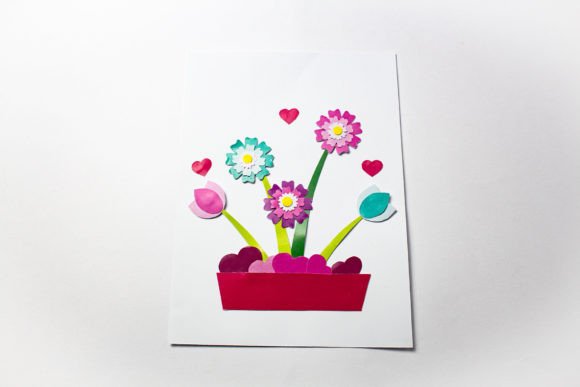 Layered Card - Hearts and Flowers