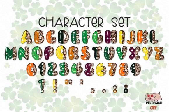 Leopard Clovers Font PNG with transparent background - Preview 1