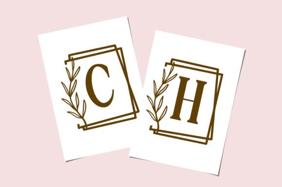 Monogram Floral Border Font PNG with transparent background - Preview 1