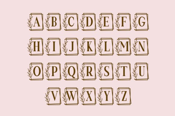 Monogram Floral Border Font PNG with transparent background - Preview 2