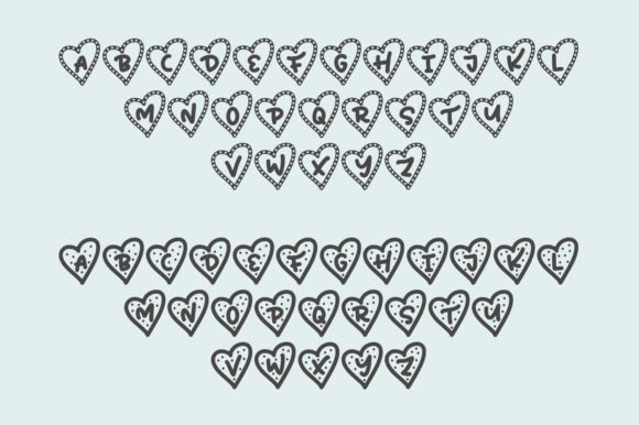 Monogram Heart Sign Font font preview - 2