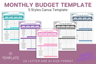 Monthly Budget Planner Canva Template Graphic by SUPER GRAPHICS ...