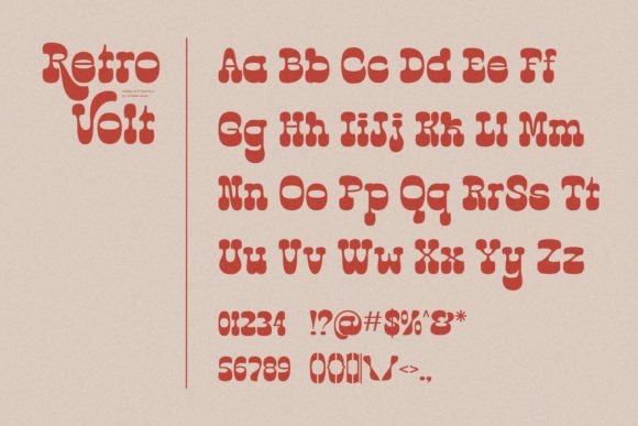 Retro Volt Font PNG with transparent background - Preview 2