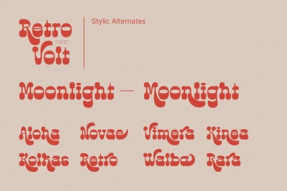 Retro Volt Font PNG with transparent background - Preview 4