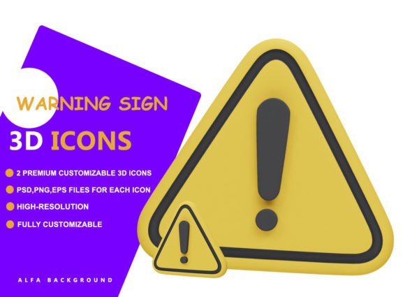 Warning Sign 3d Vector Icon Illustration Graphic Icons By crop3dbusiness