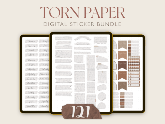 121 Precropped Digital Planner Stickers