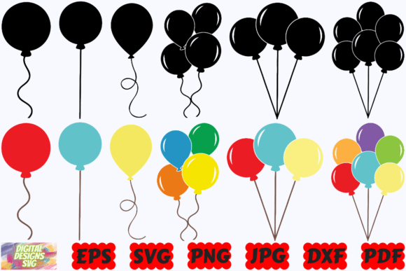 Birthday Balloons SVG | Balloon SVG |PNG
