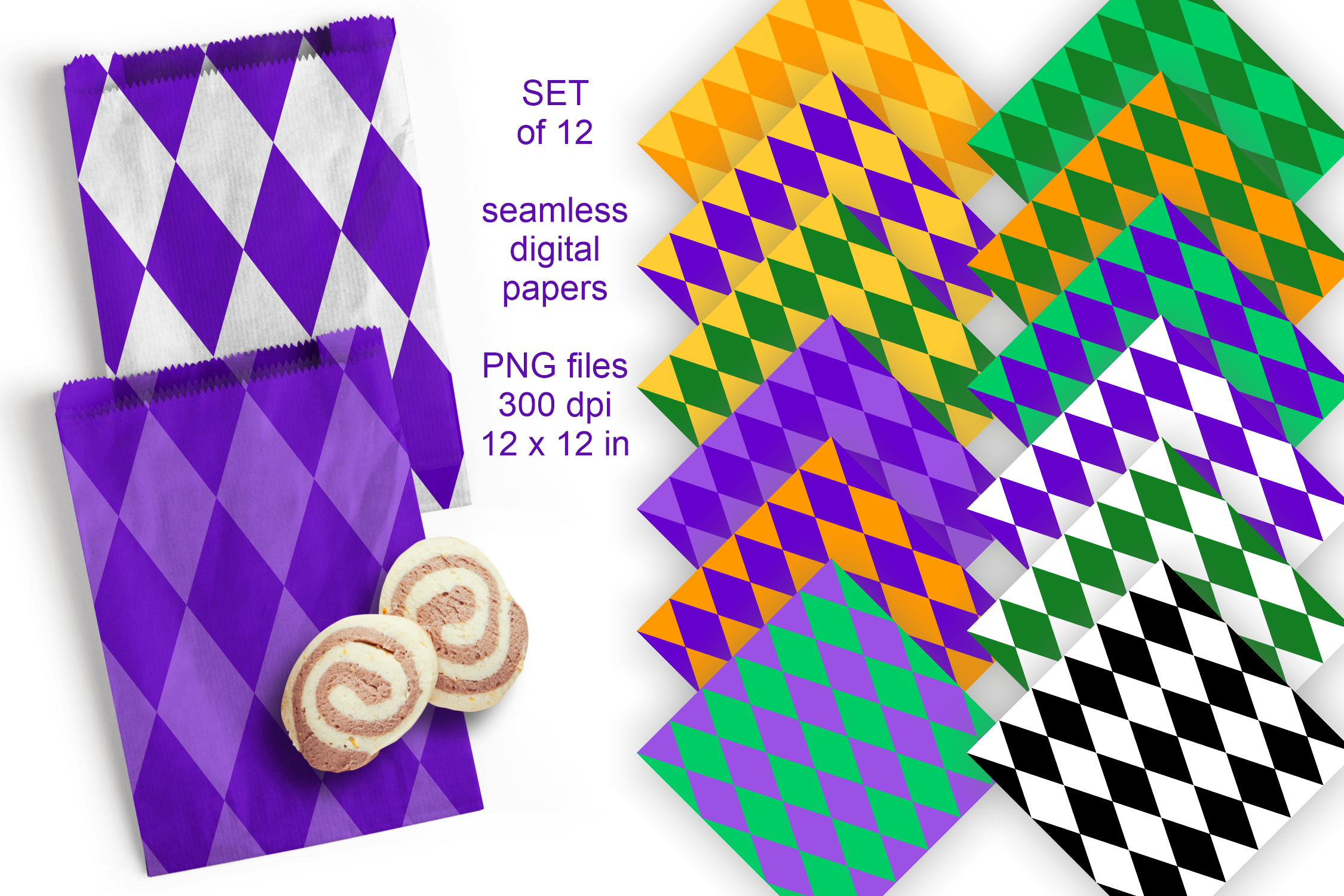 Harlequin Pattern Tile Set of 12 PNG Graphic by print.cut.hang ...