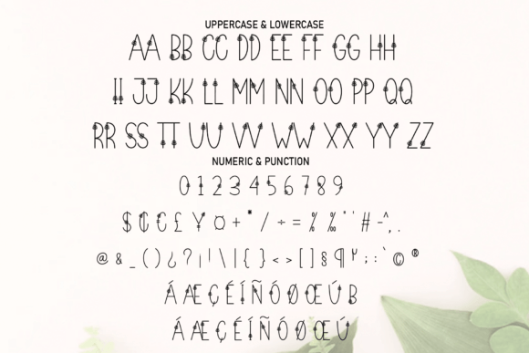 Leaves Flower Font PNG with transparent background - Preview 6