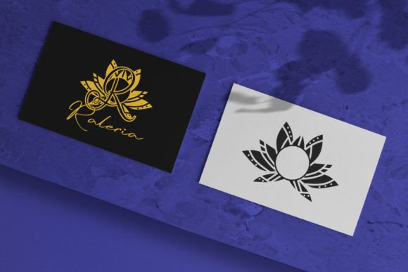 Rebirth Lotus Mandala Monogram Font PNG with transparent background - Preview 1