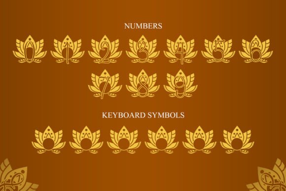Rise Lotus Mandala Monogram Font PNG with transparent background - Preview 4