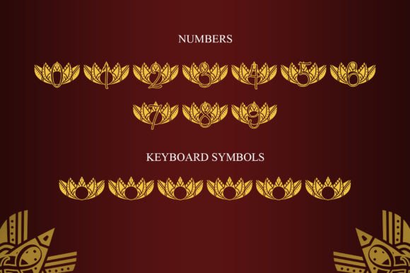 Romance Lotus Mandala Monogram Font PNG with transparent background - Preview 4