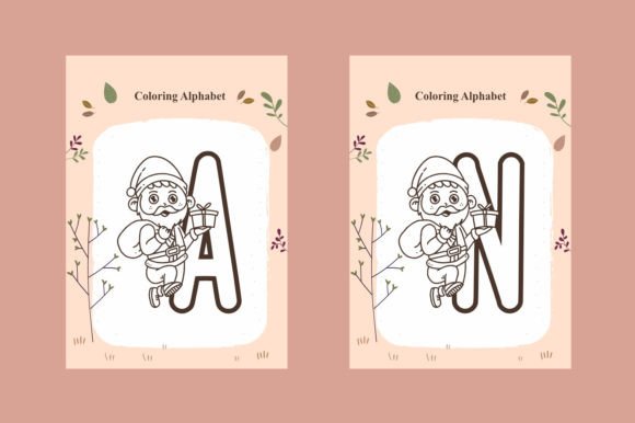 Santa's Coloring Font PNG with transparent background - Preview 1