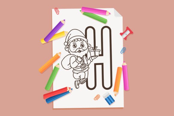 Santa's Coloring Font PNG with transparent background - Preview 3