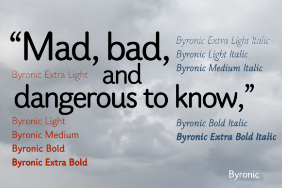 Byronic Font PNG with transparent background - Preview 2