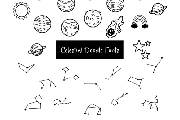 Celestial Doodle Font - Preview 1