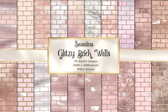 Glitzy Brick Walls Digital Paper