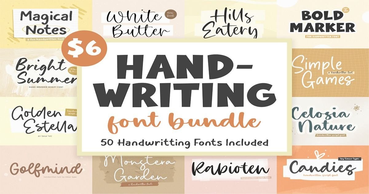 Handwriting Font Bundle Bundle · Creative Fabrica