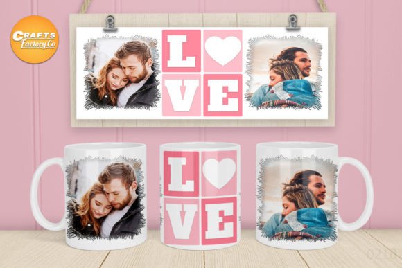 Love Photo Frame Mug Sublimation Graphics