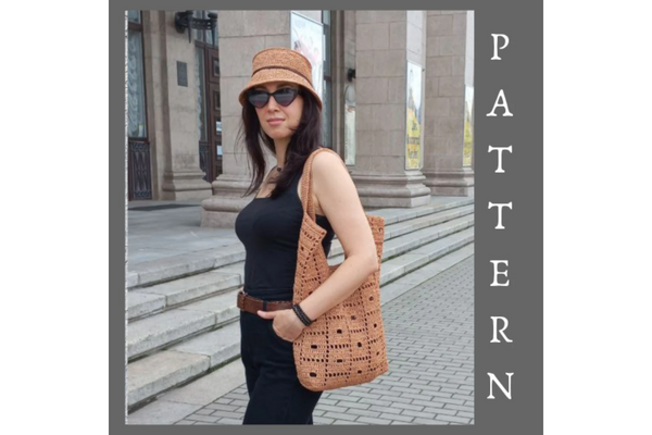 Mesh Bag Crochet Pattern, Beach Bag
