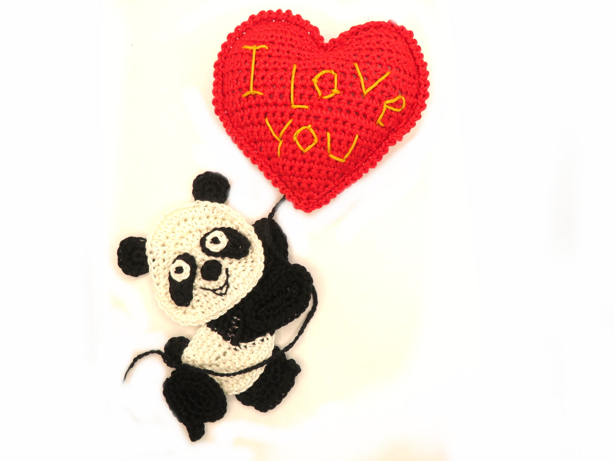 Panda Crochet Applique Pattern