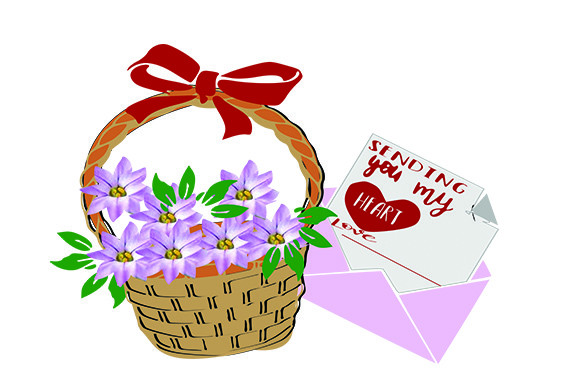 Valentine 15: ( Basket of Flowers) Graphic by arts4busykids · Creative ...
