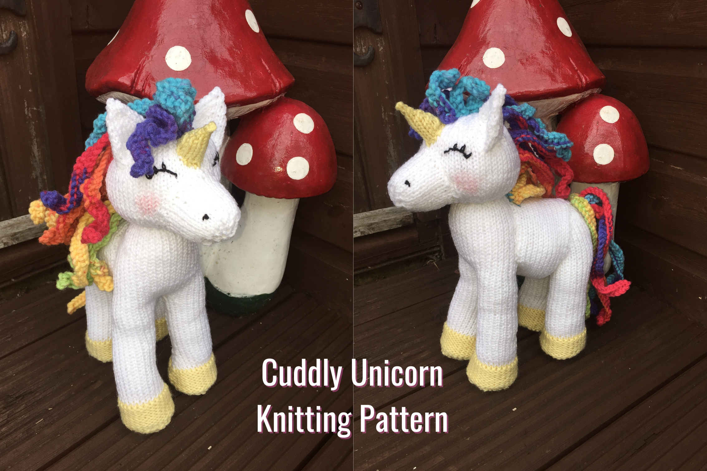 Cuddly Large Unicorn Knitting Pattern