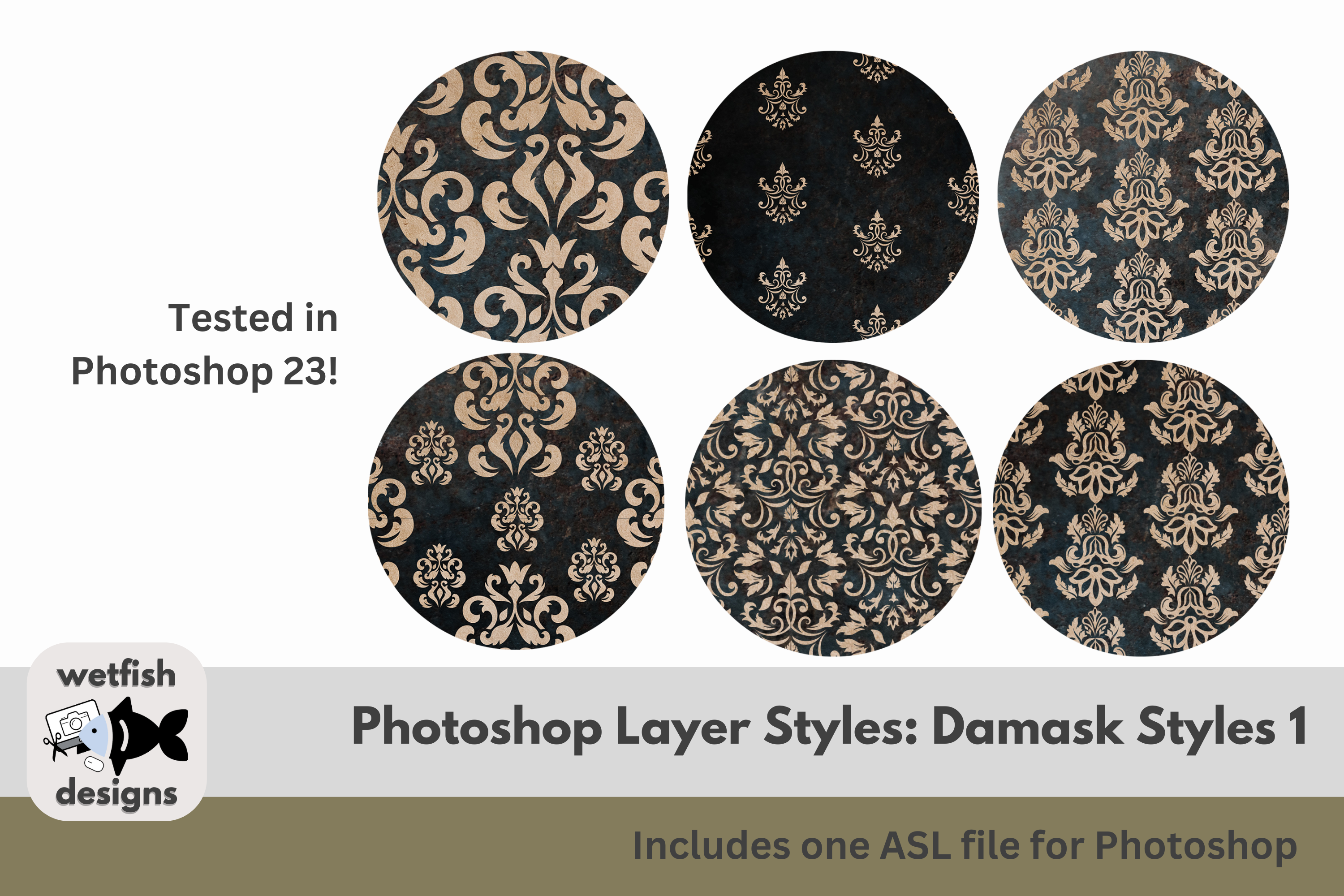 Damask Photoshop Layer Styles 1 Graphic by Wetfish Designs · Creative ...