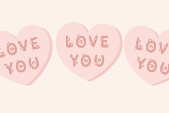 Lovey Hearts Font PNG with transparent background - Preview 1