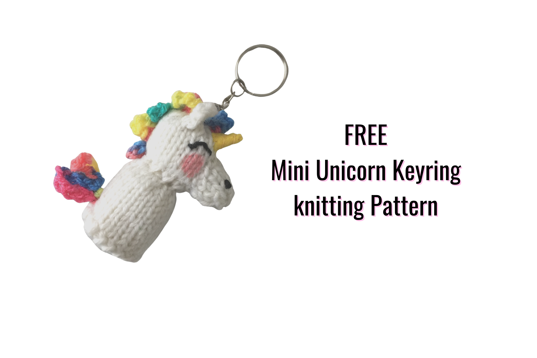 Mini Unicorn Keyring Knitting Pattern
