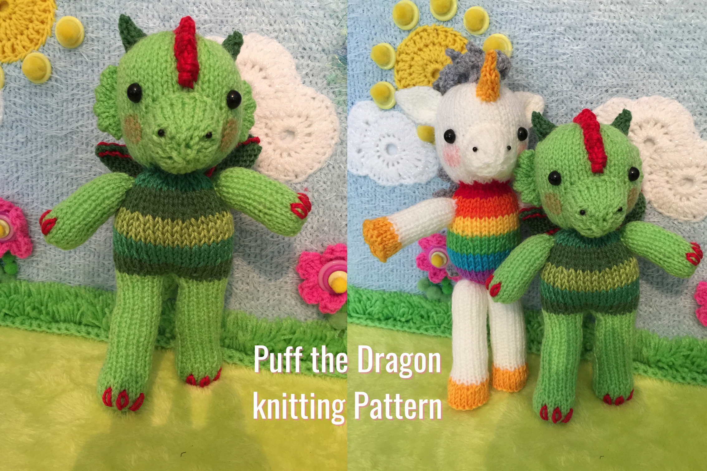 Puff the Dragon Knitting Pattern
