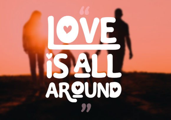 Retro Love Font PNG with transparent background - Preview 1