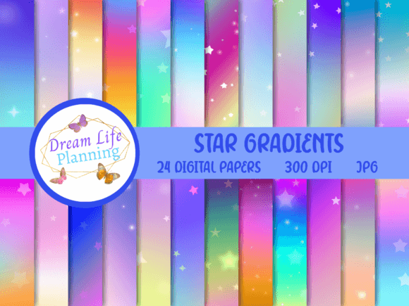 Star Gradients Digital Papers