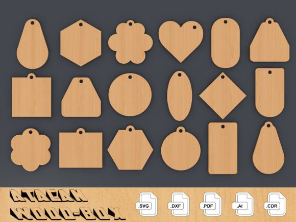 Keychain Cutting Templates, Keychain SVG Laser Cutting By atacanwoodbox