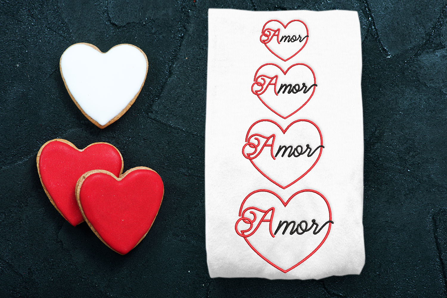 Mini Valentine's Day Amor Script Heart · Creative Fabrica