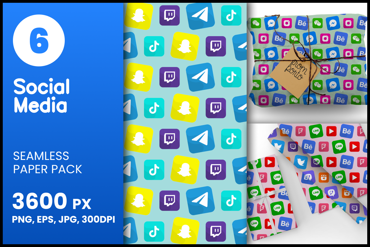 Social Media Seamless Patterns Graphic by fromporto · Creative Fabrica