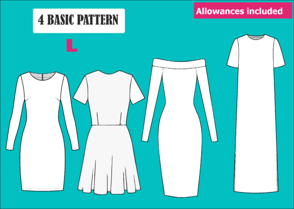 Basic Dress Pattern Pdf Sewing Pattern L Graphic by Pattern Best · Creative  Fabrica