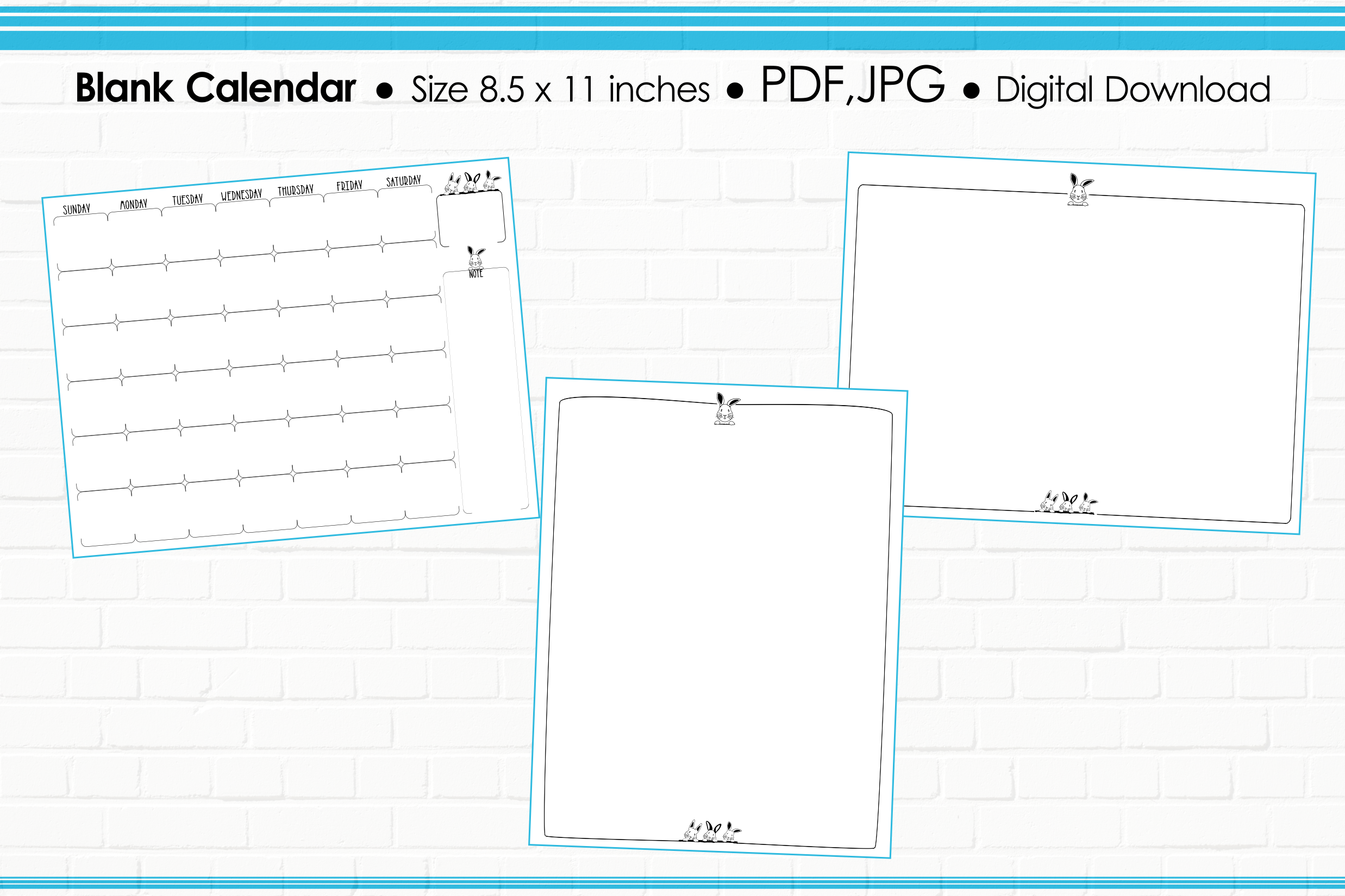 Blank Calendar Page Template Graphic by GnomeWhimsyBloom · Creative Fabrica