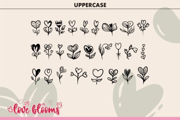 Love Blooms Font PNG with transparent background - Preview 1