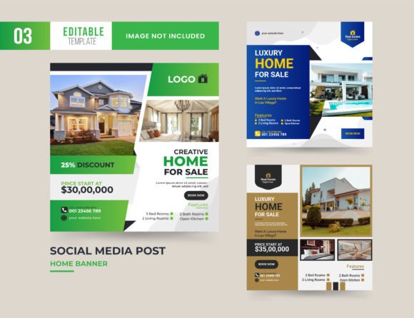 Preview of Real Estate Home Sale Social Media Post real estate social media template